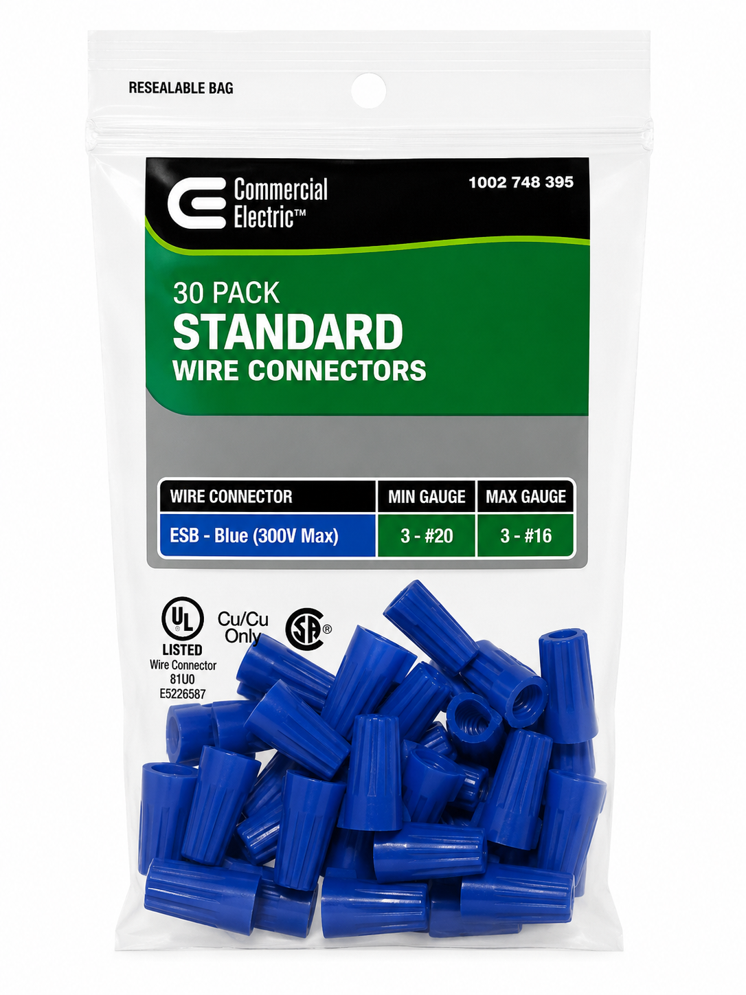 Blue Wire Connectors 16-20ga 30pk