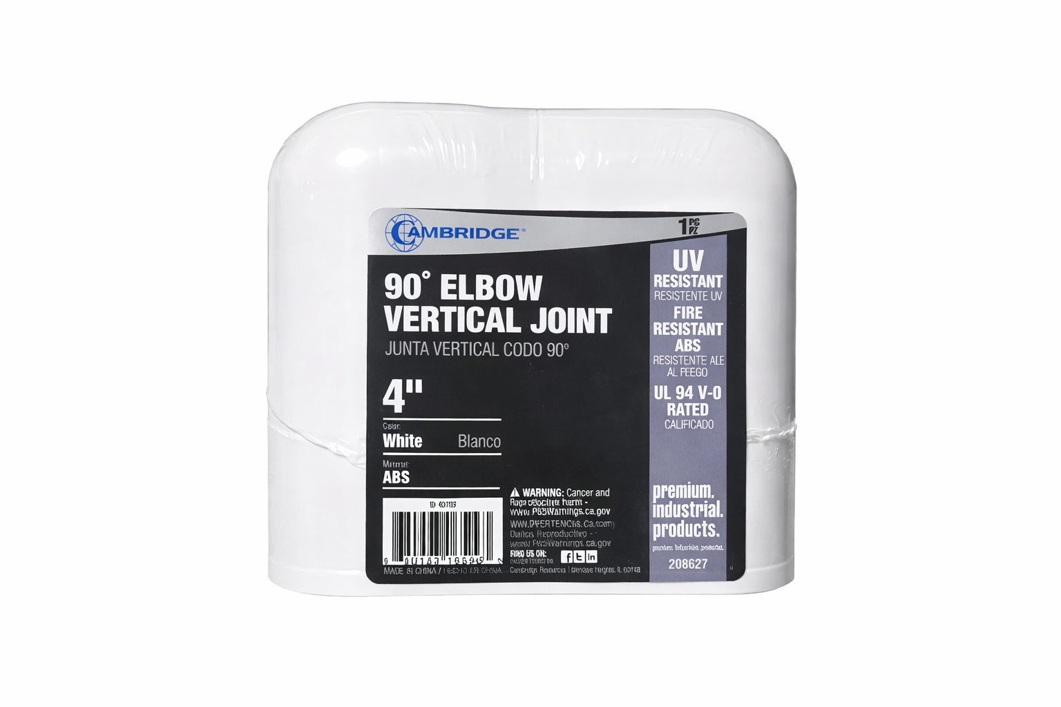 HVAC Line Set 90 Vertical Elbow Joint ABS 4 in