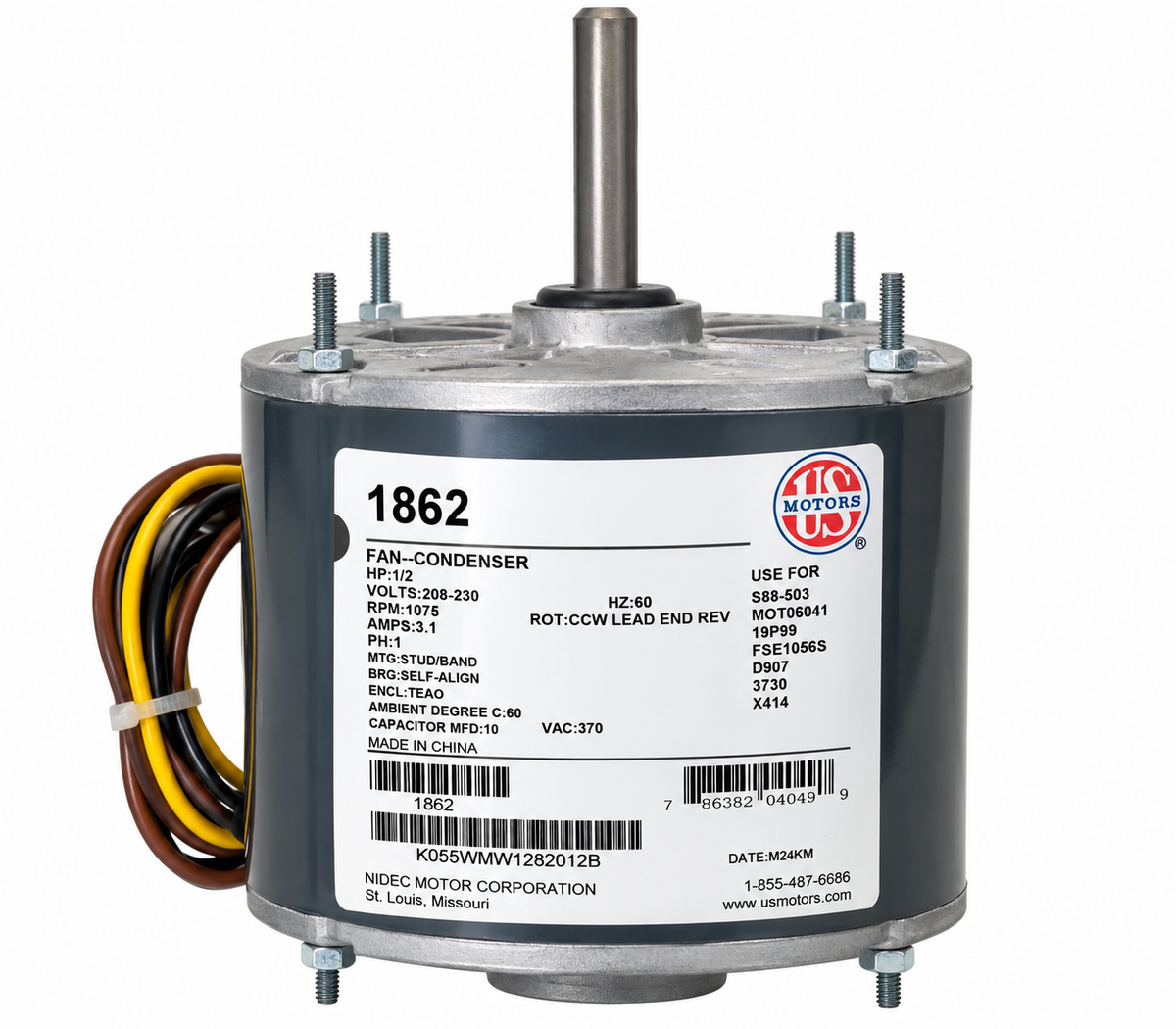 US Motors  1/2 HP Condenser Fan Motor