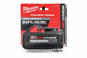 M18 Red Lithium High Output Battery XC6.0