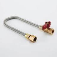 Gas Connector w/Valve 24 In x 5/8OD x 3/4M x 3/4F
