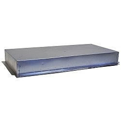 Metallic rectangular duct on a white background